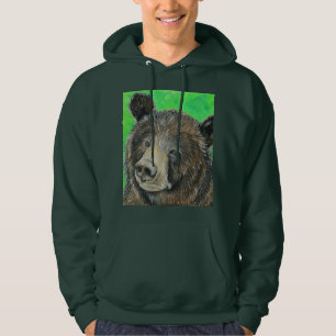 Nadenkende bruine berenschildering hoodie