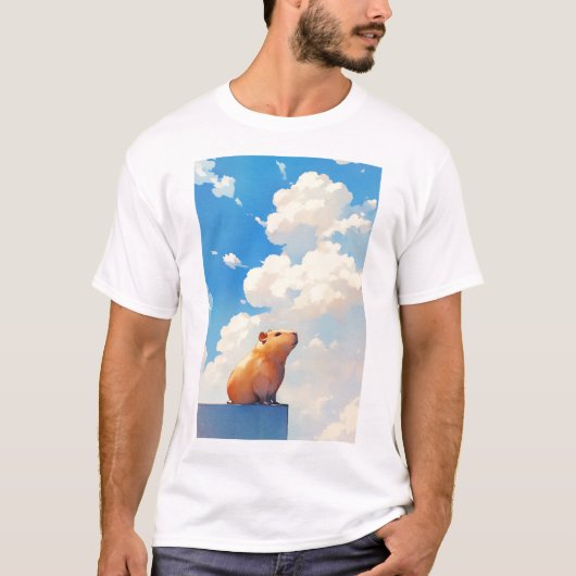 Nadenkende Capybara T-shirt (Voorkant)