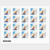 Nadenkende Capybara Vierkante Sticker (Vel)