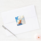 Nadenkende Capybara Vierkante Sticker (Envelop)