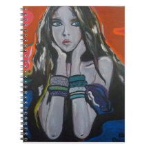 Nadenkende Muze: Modern Acryl Portret