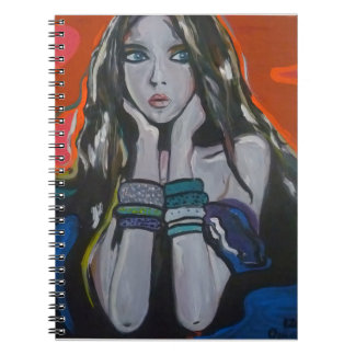 Nadenkende Muze: Modern Acryl Portret Notitieboek