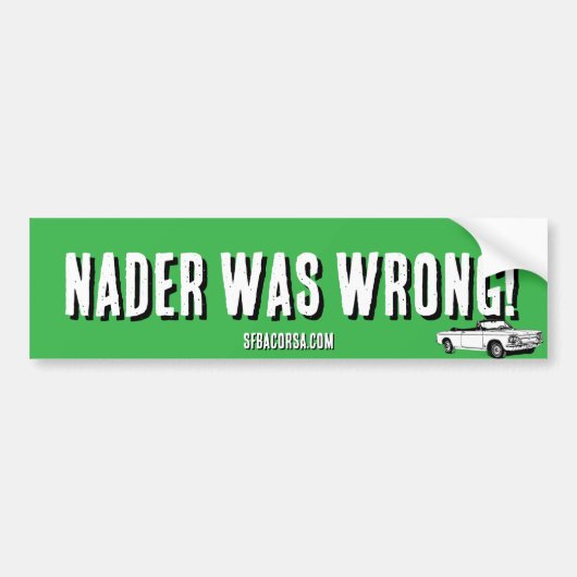 Nader had ongelijk bumpersticker (Voorkant)
