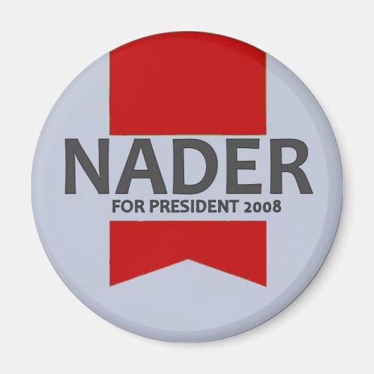 Nader Red Ribbon Button Magneet (Voorkant)