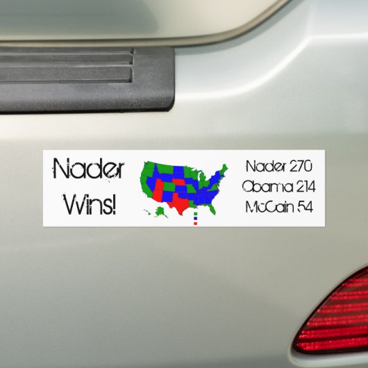 Nader wint! bumpersticker (Op auto)
