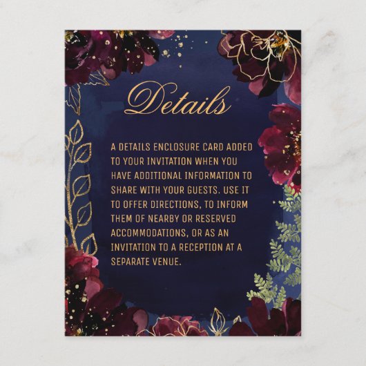 Nadere bijzonderheden over de uitnodiging voor het informatiekaartje (Voorkant)