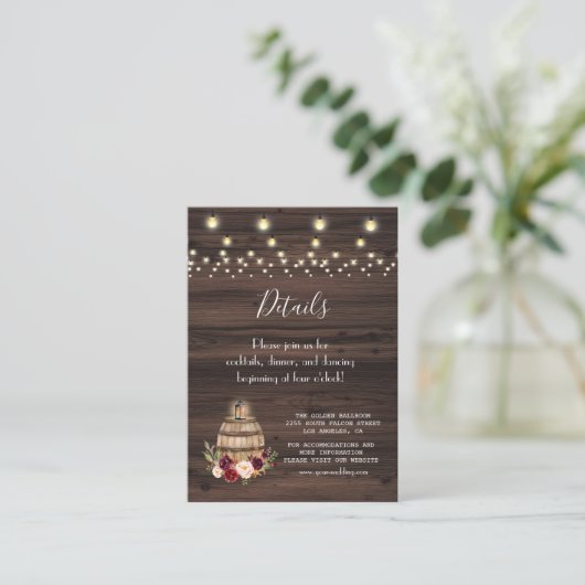 Nadere bijzonderheden over het huwelijk van de Bou Informatiekaartje (Staand voorkant)