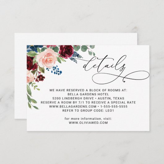 Nadere bijzonderheden over het Roos van de Bourgog Informatiekaartje (Voorkant / Achterkant)