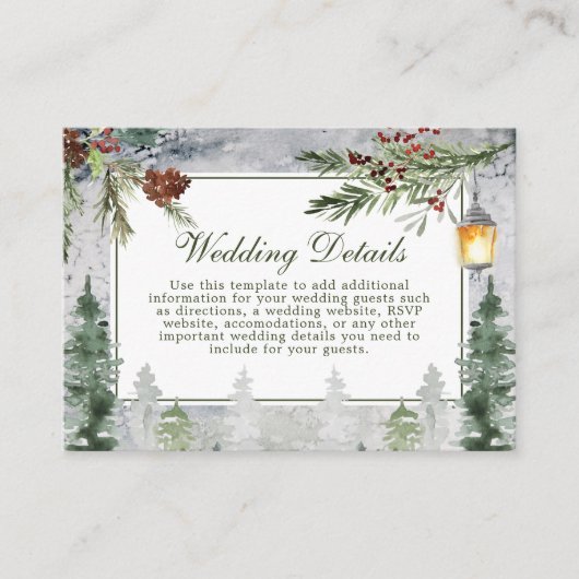 Nadere details over het winterhuwelijk informatiekaartje (Voorkant)