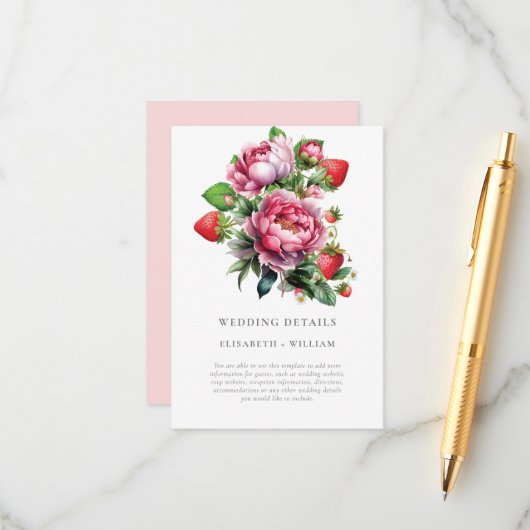 Nadere gegevens over aardbeien en ponies Summer We Informatiekaartje (Voorkant / Achterkant in situ)