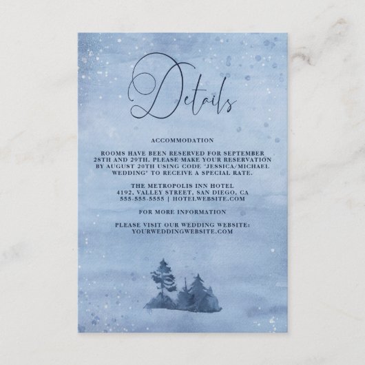 Nadere gegevens over de blauwe winterbruiloft in b informatiekaartje (Voorkant)