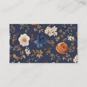 Nadere gegevens over de marineblauwe wilde-bloembr visitekaartje (Achterkant)