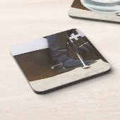 nadere gegevens over de vrouw-dresserijder op het  bier onderzetter (Linkerzijde)