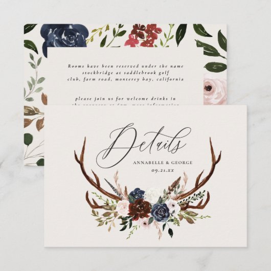 Nadere gegevens over gebloof, bloem- en strembruil save the date (Voorkant / Achterkant)