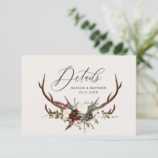 Nadere gegevens over gebloof, bloem- en strembruil save the date (Staand voorkant)