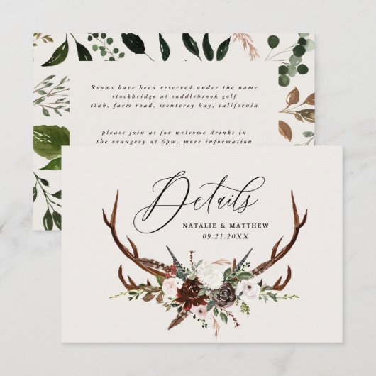 Nadere gegevens over gebloof, bloem- en strembruil save the date (Voorkant / Achterkant)