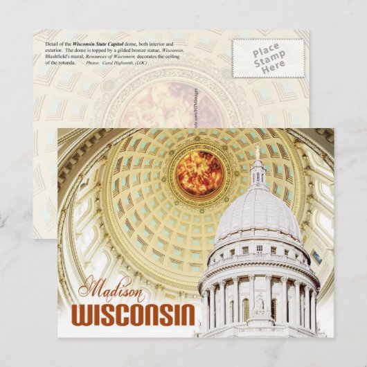 Nadere gegevens over het "Wisconsin State Capitol Briefkaart (Voorkant / Achterkant)