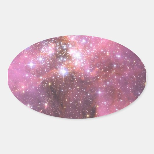 Nadere gegevens over NGC 346 in roze Ovale Sticker (Voorkant)