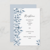 Nadere informatie over bruiloft: wit blauw botanis informatiekaartje (Voorkant / Achterkant)
