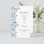 Nadere informatie over bruiloft: wit blauw botanis informatiekaartje (Staand voorkant)