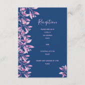 Nadere informatie over de bruiloft - blauwe roze f informatiekaartje (Voorkant)