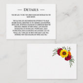 Nadere informatie over het Roos van het Sunflower  Informatiekaartje (Voorkant / Achterkant)