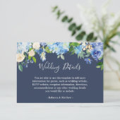 Nadere informatie over Navy Blue Hydrangeas Floral Informatiekaartje (Staand voorkant)