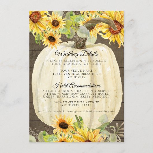 Nadere informatie over zonnebloemen pompoenen informatiekaartje (Voorkant)