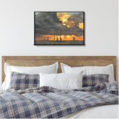 Naderende Storm bij Zonsondergang in Key West, Flo Canvas Afdruk (Insitu (Slaapkamer))