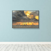 Naderende Storm bij Zonsondergang in Key West, Flo Canvas Afdruk (Insitu (Houten vloer))