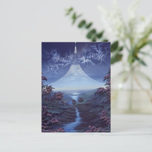 Nadering over Ring World Briefkaart (Staand voorkant)