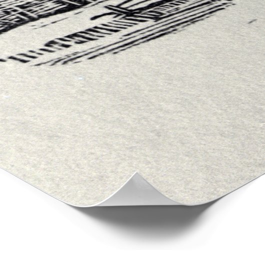 Nadering van een dorp in de winter poster (Hoek)