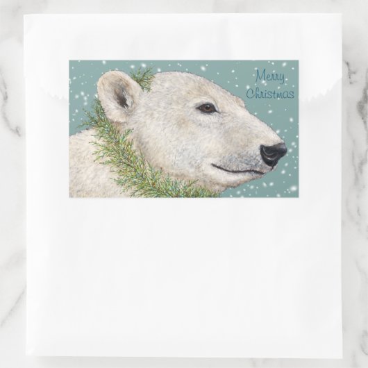Nadia de polar beer Kerst stickers (Tas)