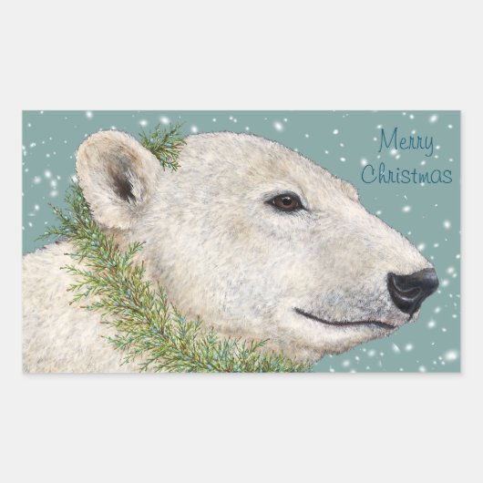 Nadia de polar beer Kerst stickers (Voorkant)