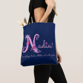 Nadia-naam en betekenis monogram zak tote bag (Dichtbij)