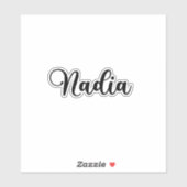 Nadia Naam - Handgeschreven kalligrafie Sticker (Vel)
