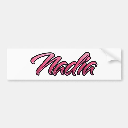 Nadia-rode roze Aufkleber-Sticker Bumpersticker (Voorkant)