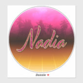 Nadia Vorname Name golden pink Aufkleber Sticker (Vel)