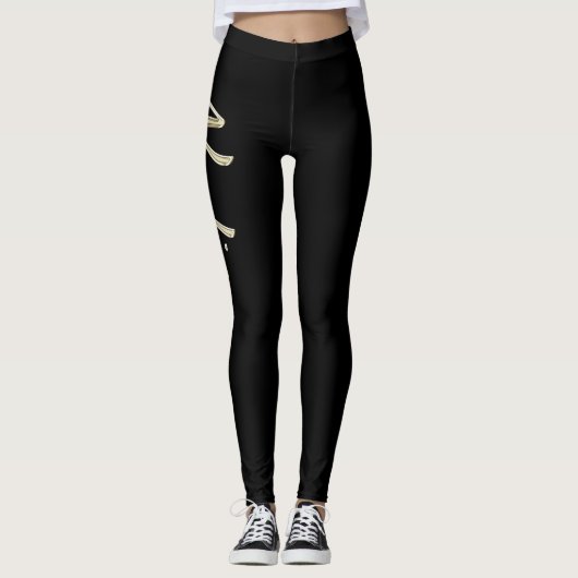 Nadia white gold Handwriting Hose Leggings (Voorkant)