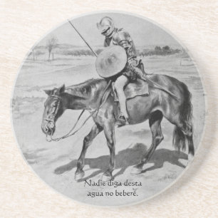 Nadie diga desta agua no beberé - Quijote del Cen Zandsteen Onderzetter