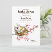 Nadien de uitnodiging tot het Baby shower Nest (Staand voorkant)