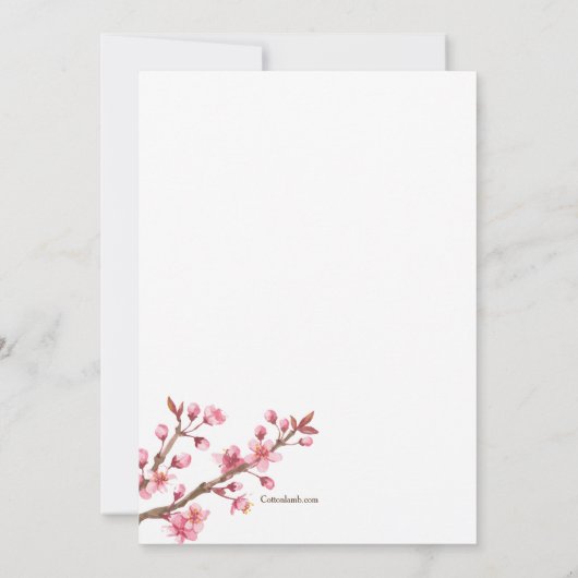 Nadien de uitnodiging tot het Baby shower Nest (Achterkant)