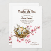 Nadien de uitnodiging tot het Baby shower Nest (Voorkant / Achterkant)