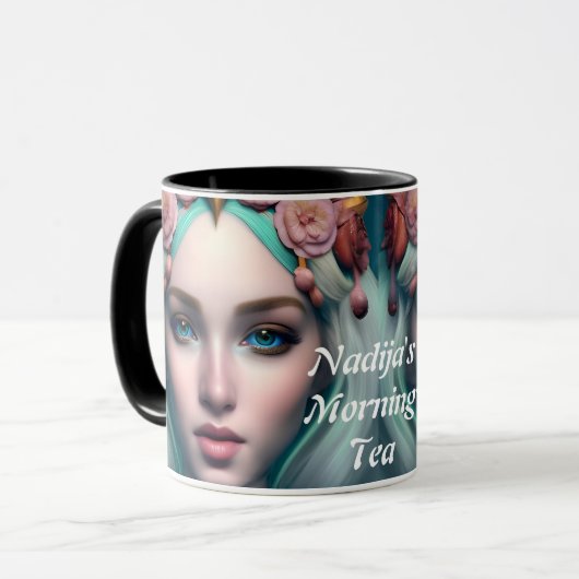 Nadija's Morning Tea Gepersonaliseerd  Mok (Voorkant links)
