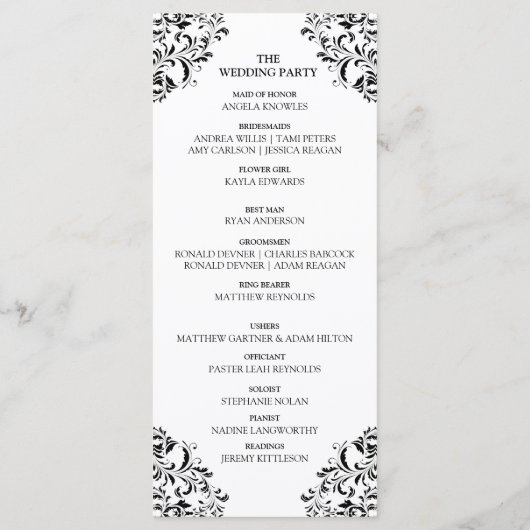 Nadine Huwelijksceremonie Programma - Theelengte ( Programmakaart (Achterkant)