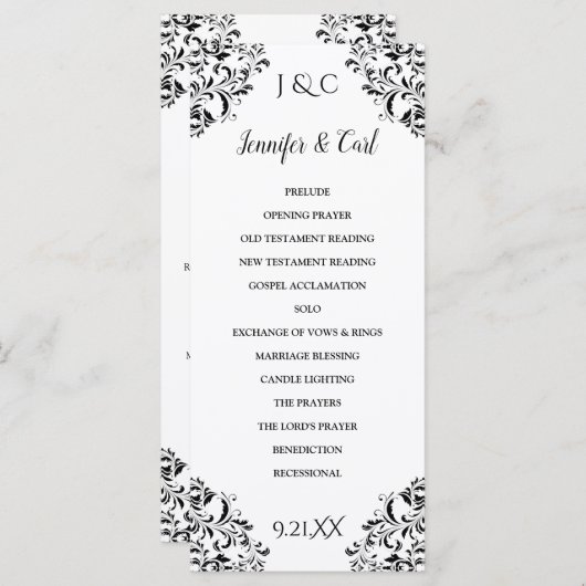 Nadine Huwelijksceremonie Programma - Theelengte ( Programmakaart (Voorkant / Achterkant)