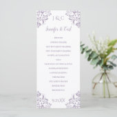 Nadine Huwelijksprogramma | Theelengte (Lavendel) Programmakaart (Staand voorkant)