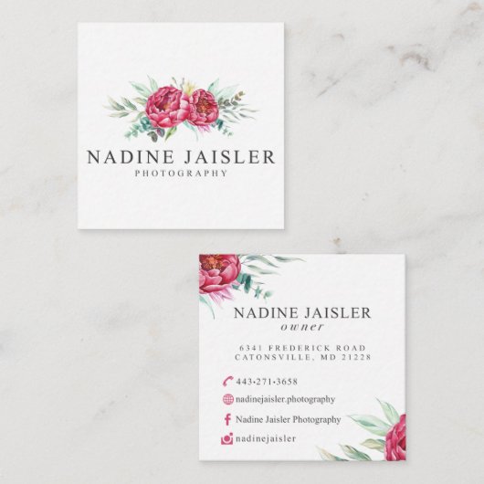 Nadine J Visitekaartjes (Voorkant / Achterkant)