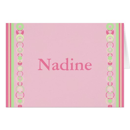 Nadine Moderne Circles - Aangepaste naamkaart (Voorkant Horizontaal)