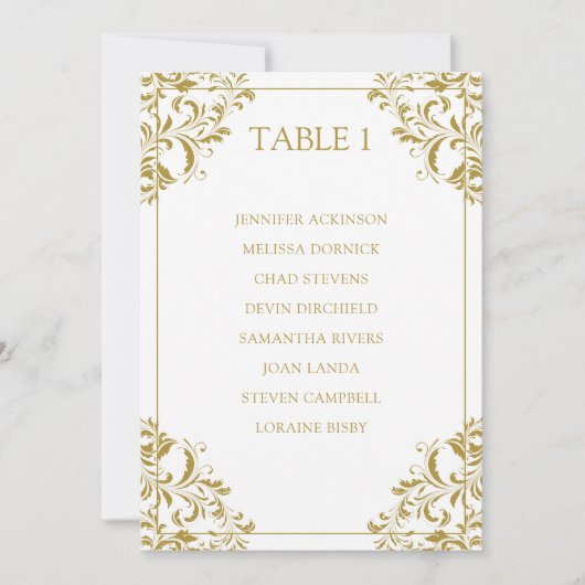 Nadine Seating Chart Table List Kaart | Goud (Voorkant)
